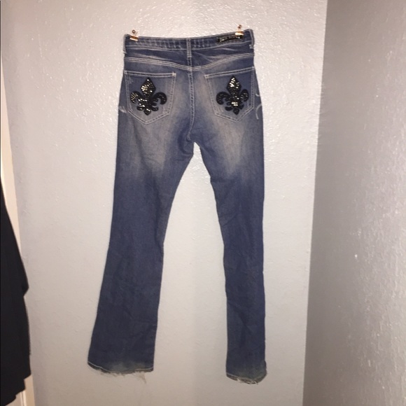 Red Rivet Ripped Jeans - Picture 5 of 7